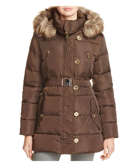 michael kors tan puffer coat|Michael Kors puffer coat ladies.